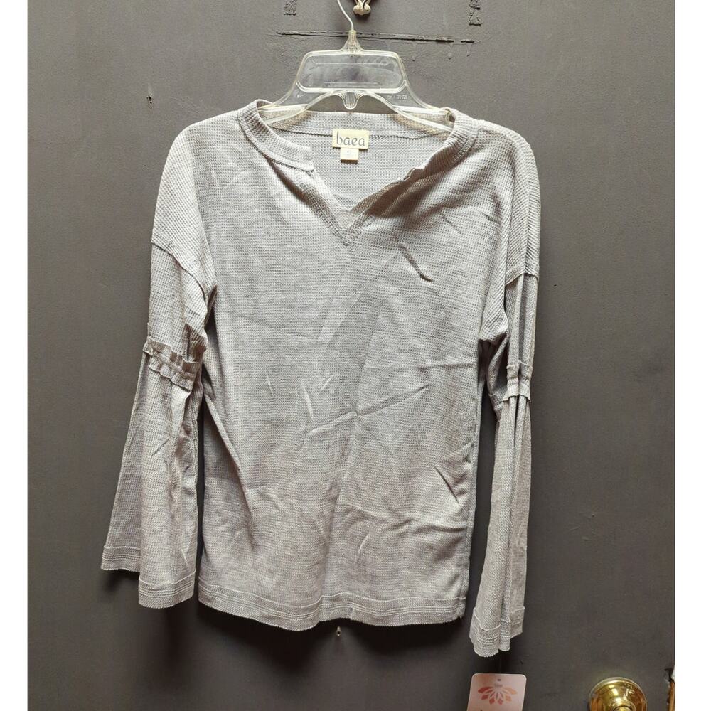 Baea XS Thermal Blouse waffle knit grey NEW